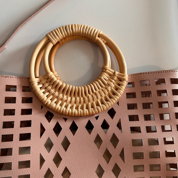 Anthropologie Bamboo Handle Tote Purse - Picture 5 of 8